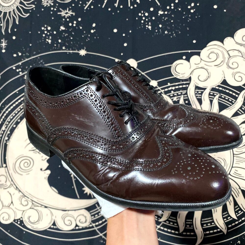 Florsheim Lexington 17066-05 Dress Shoes Mens 8.5D Brown Leather Oxford Wingtip